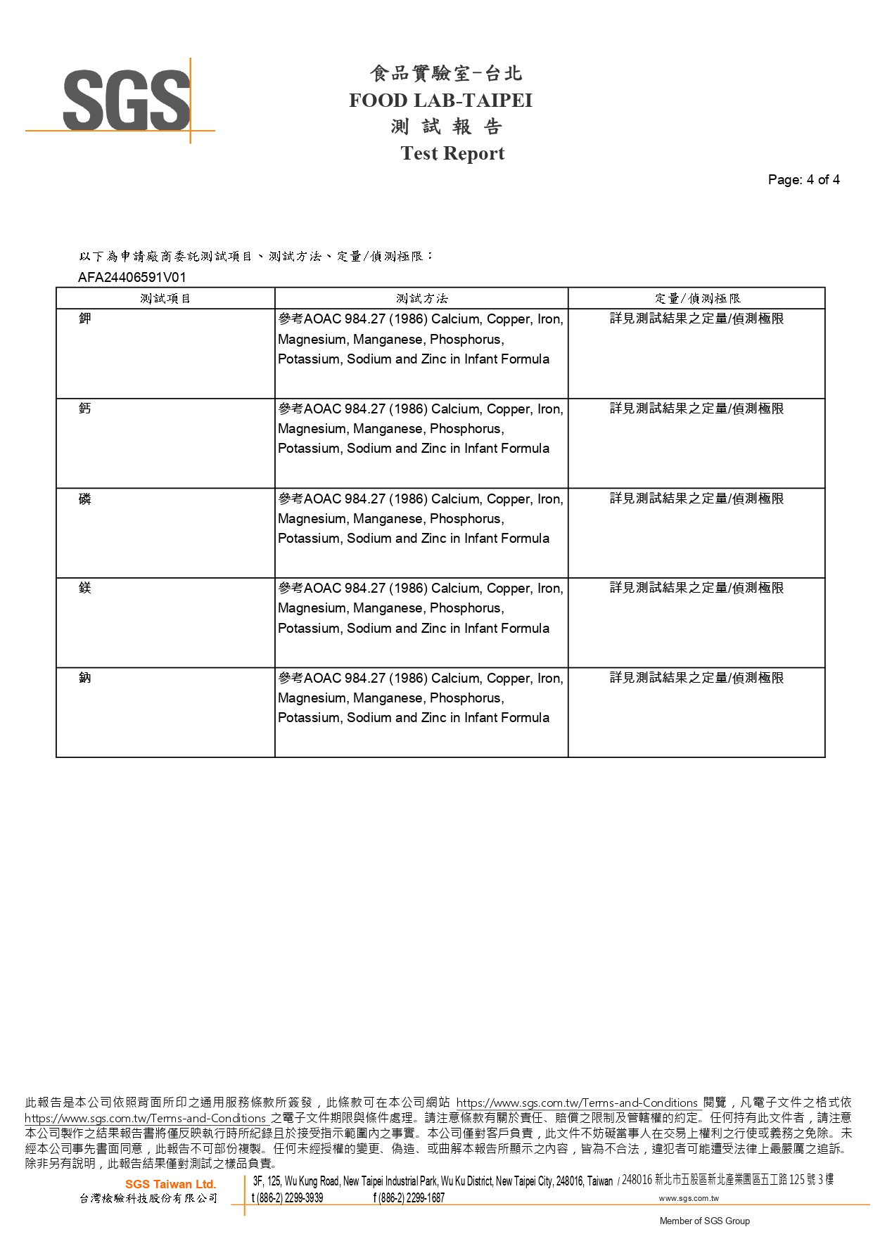 營養成分分析報告第8頁